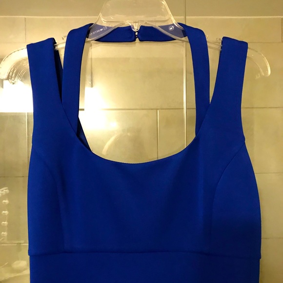 Guess Royal Blue Dress w/ Shoulder and Halter Strap Zipper in Back  Fully Lined - Picture 10 of 13